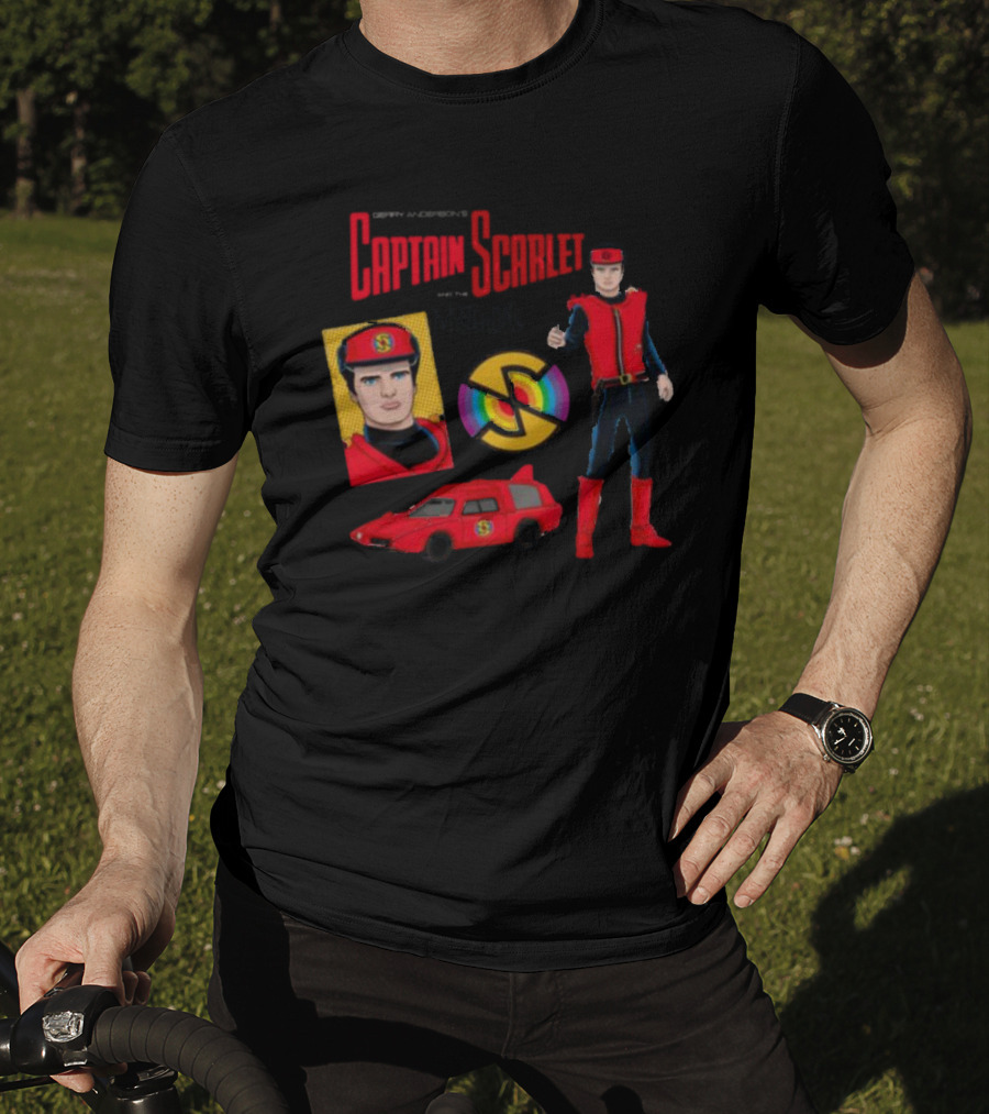 Gerry Anderson's Captain Scarlet And The Mysterons Iconic Character And Vehicle Montage T-Shirt