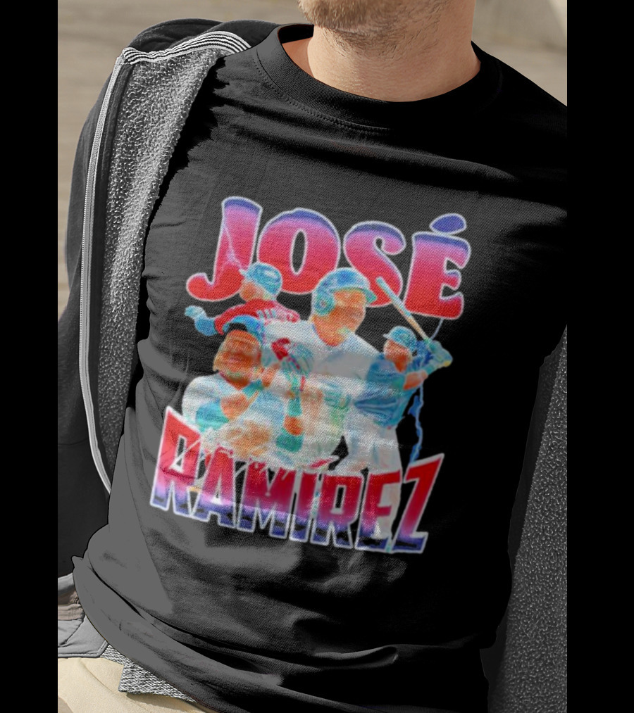 José Ramírez Signature Series Baseball Action Collage T-Shirt