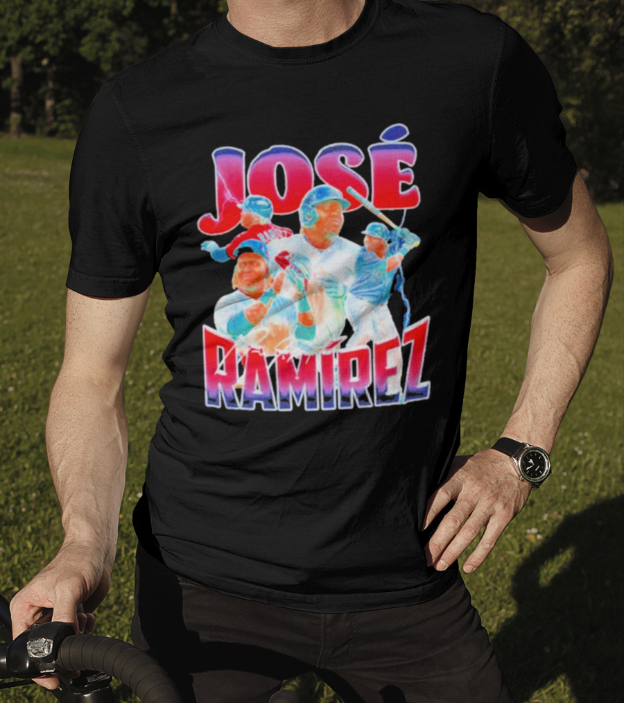 José Ramírez Signature Series Baseball Action Collage T-Shirt