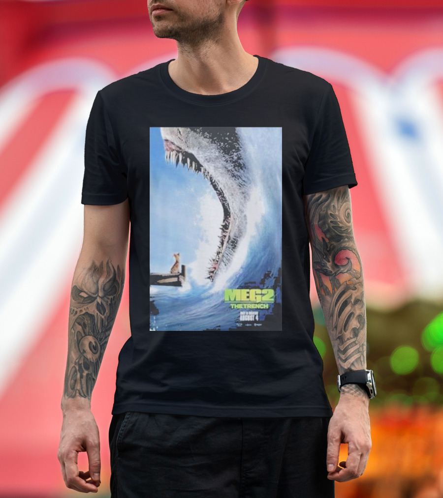 MEG 2 The Trench Shark Image Theater Release August 4 T-Shirt