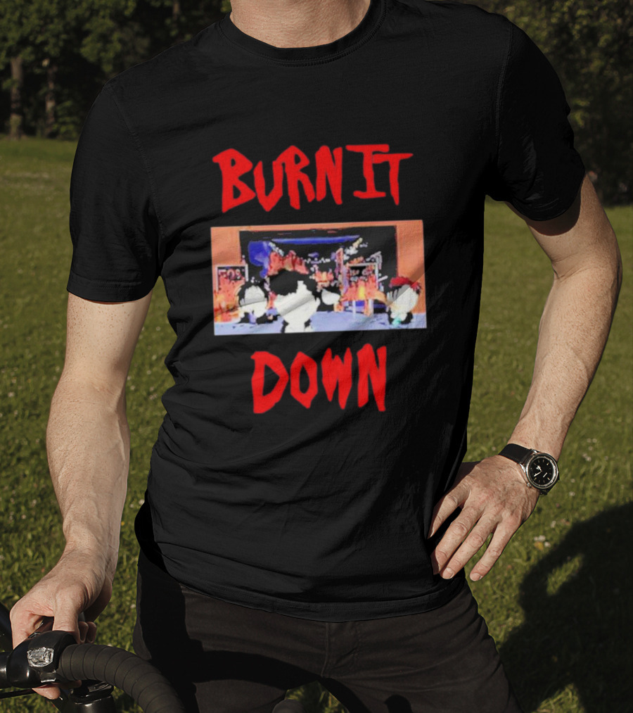 Burn It Down South Park Characters In Flames Scene T-Shirt