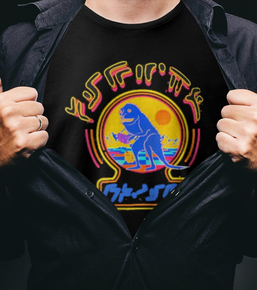 Star Lord Peter Quill Retro Dinosaur Sunset T-Shirt