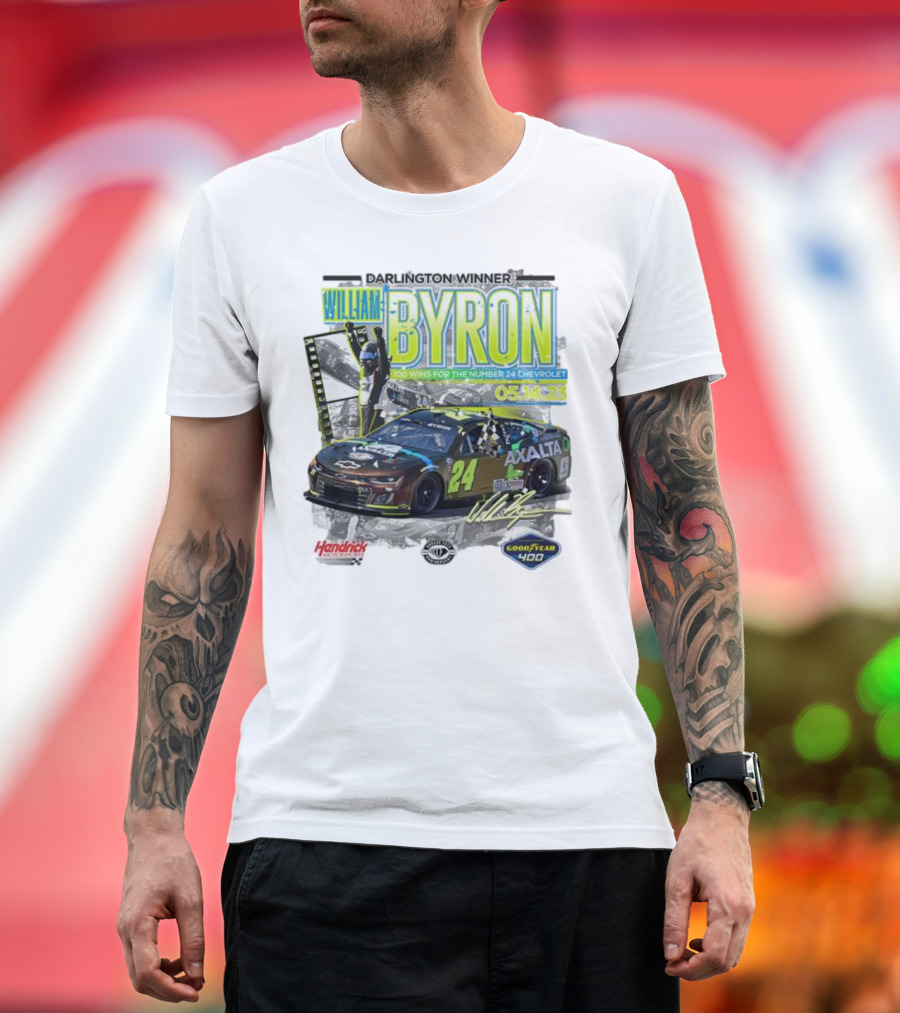 William Byron Darlington Winner 100 Wins for Number 24 Chevrolet 05.14.23 Goodyear 400 T-Shirt