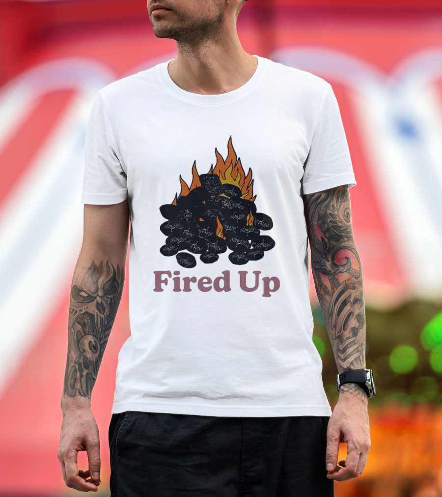 Fired Up Burning Coals and Flames T-Shirt