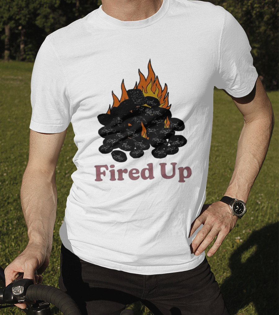 Fired Up Burning Coals And Flames T-Shirt