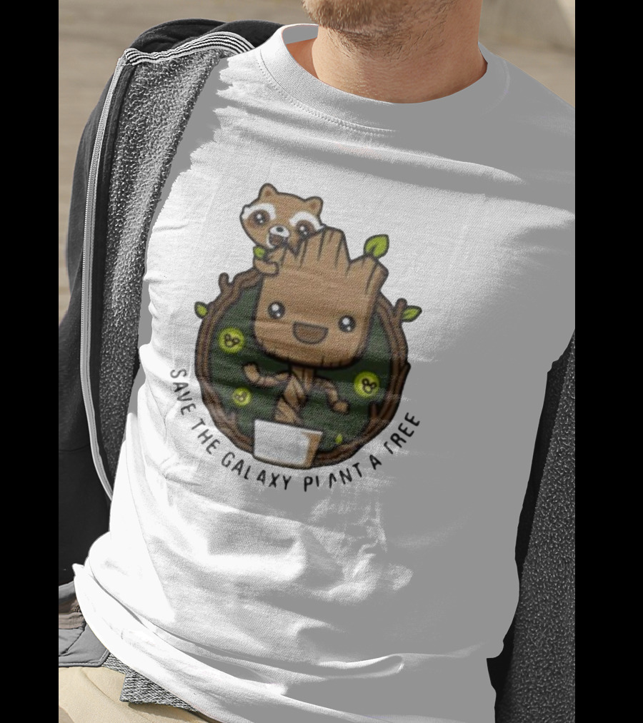 Save The Galaxy Plant A Tree Chibi Guardians Of The Galaxy T-Shirt