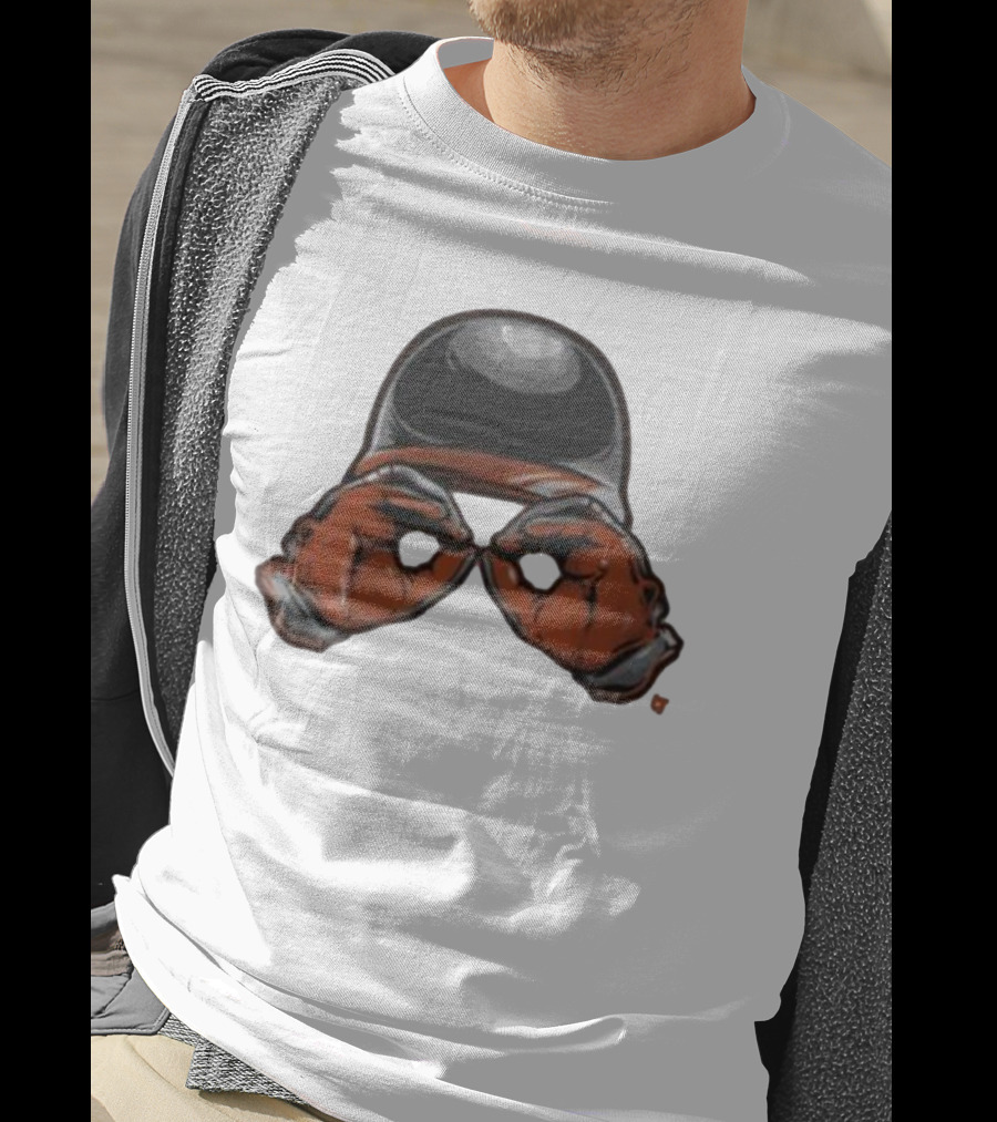 Baltimore Orioles Helmet And Gloves Holding Binoculars T-Shirt