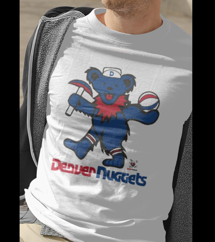 Denver Nuggets Grateful Dead Dancing Bear Basketball Axe T-Shirt