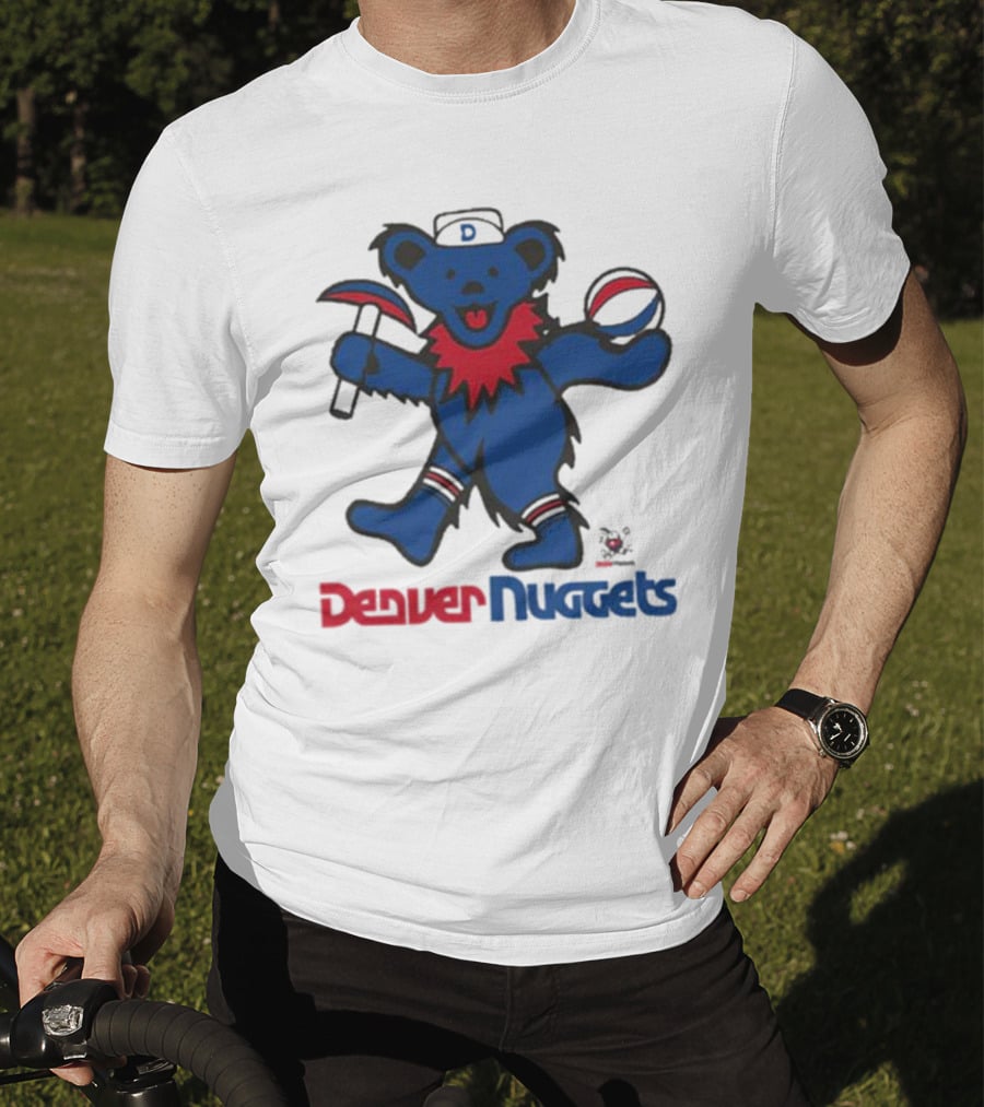 Denver Nuggets Grateful Dead Dancing Bear Basketball Axe T-Shirt