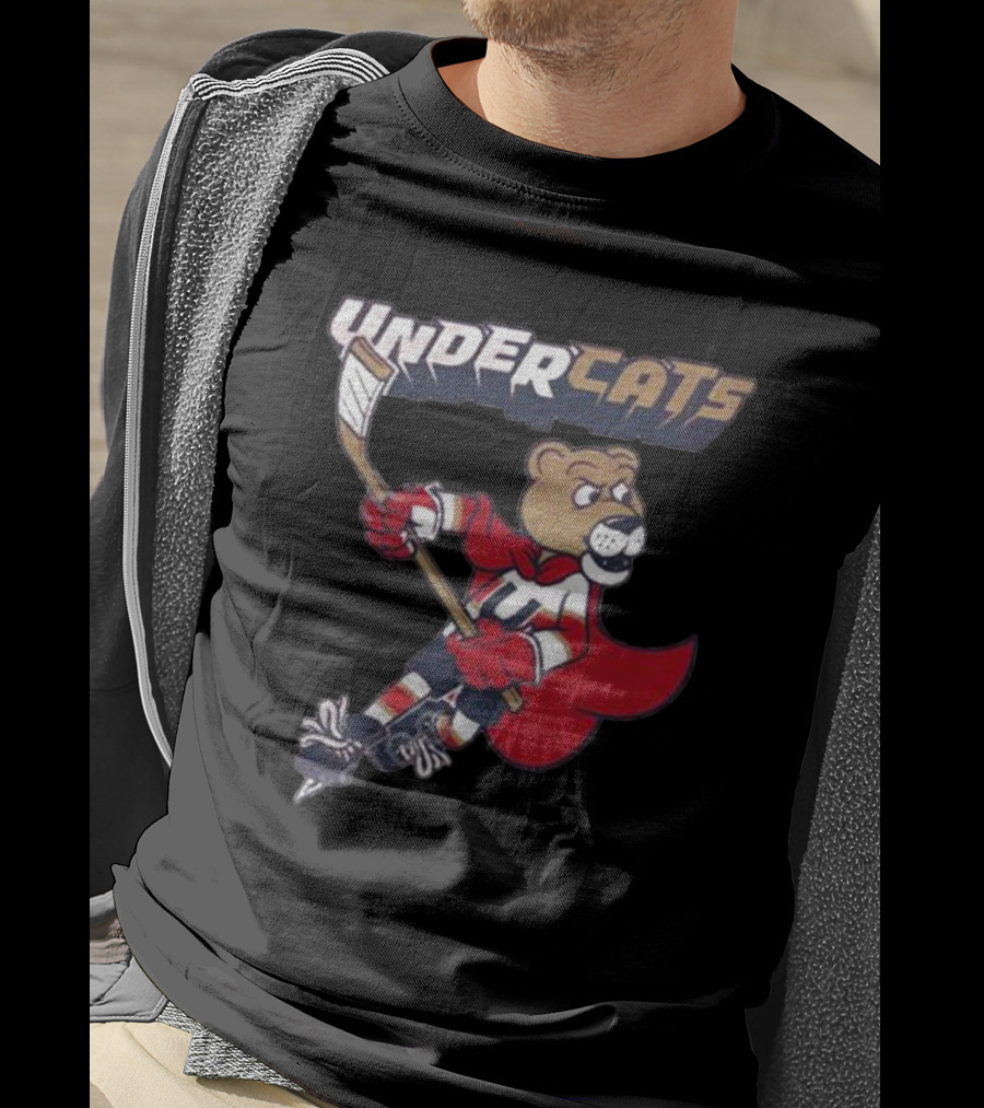 Undercats Bear Hockey Player With Cape T-Shirt