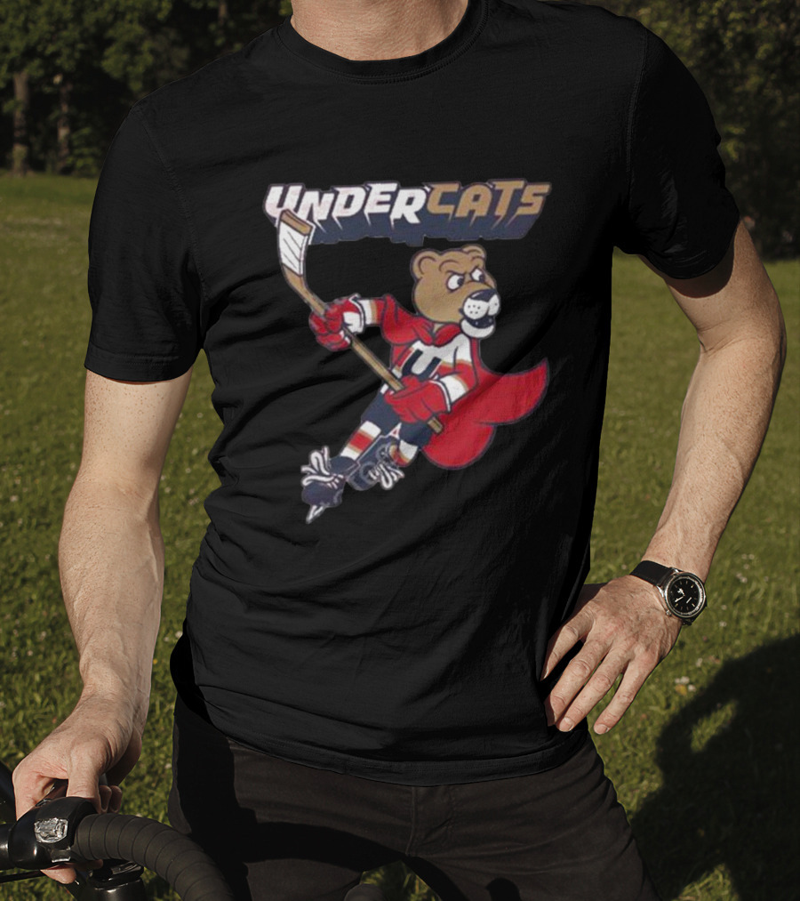 Undercats Bear Hockey Player With Cape T-Shirt