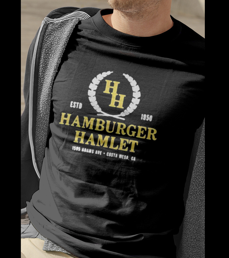 Hamburger Hamlet Estd 1950 HH 1505 Adams Ave Costa Mesa CA T-Shirt