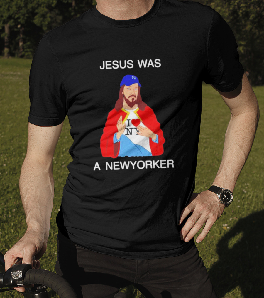 JESUS WAS A NEW YORKER I ❤️ NY Baseball Cap T-Shirt