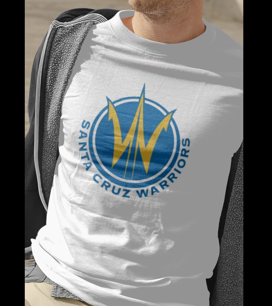 Santa Cruz Warriors Basketball Team Logo Blue And Yellow T-Shirt
