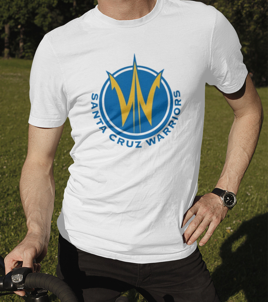 Santa Cruz Warriors Basketball Team Logo Blue And Yellow T-Shirt