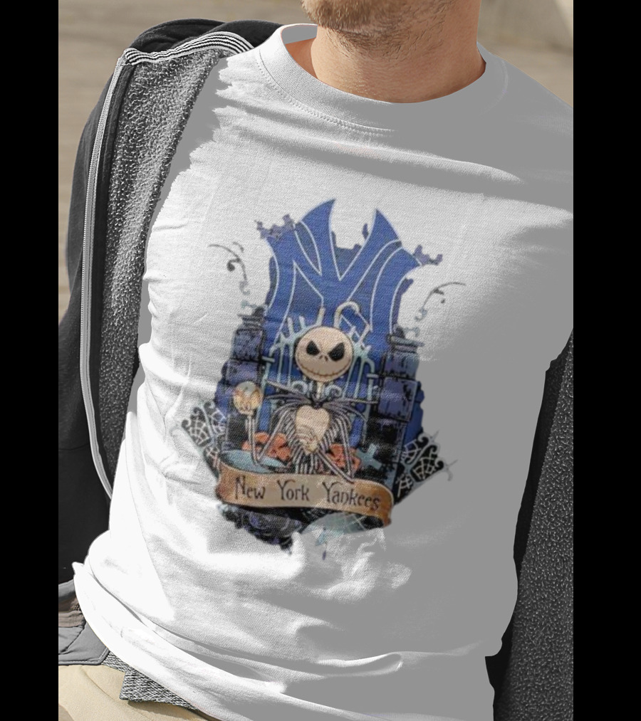 New York Yankees Jack Skellington MLB Halloween Baseball T-Shirt