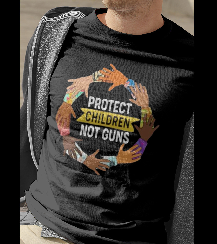Protect Children Not Guns Diverse Hands Unity Circle T-Shirt