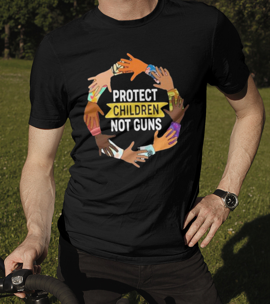 Protect Children Not Guns Diverse Hands Unity Circle T-Shirt