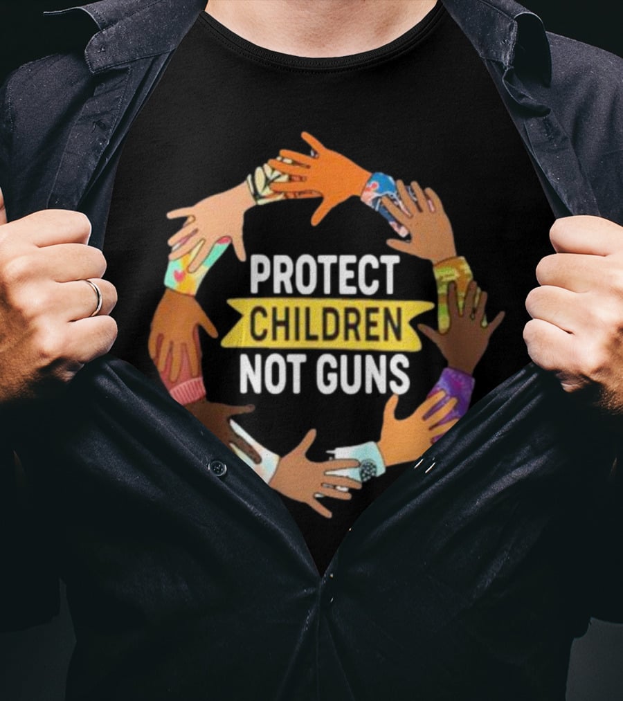 Protect Children Not Guns Diverse Hands Unity Circle T-Shirt