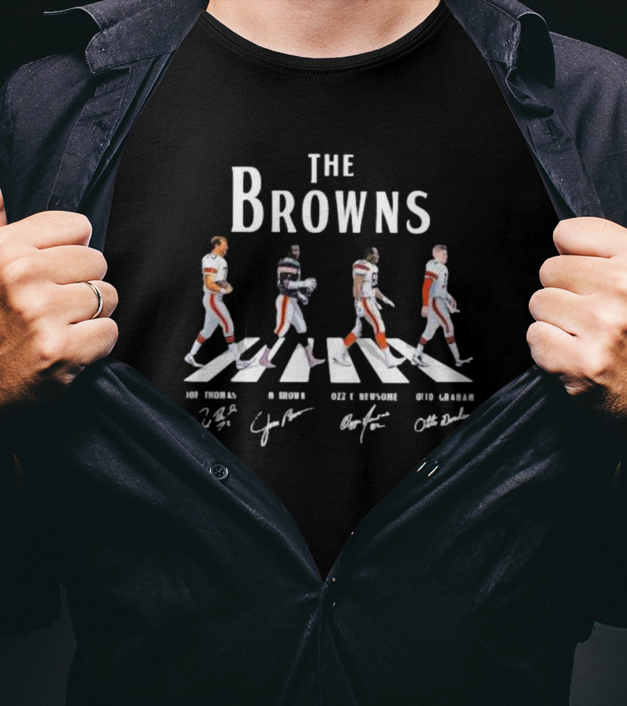 The Browns Joe Thomas A Brown Ozzie Newsome Otto Graham Abbey Road T-Shirt