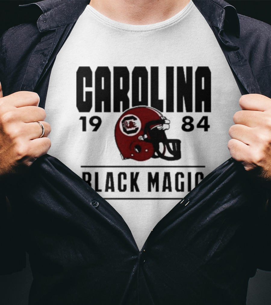 Carolina 1984 Black Magic Football Helmet T-Shirt