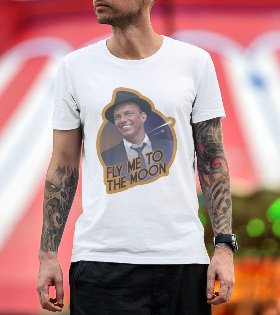 Frank Sinatra Fly Me To The Moon Vintage Iconic Singer T-Shirt