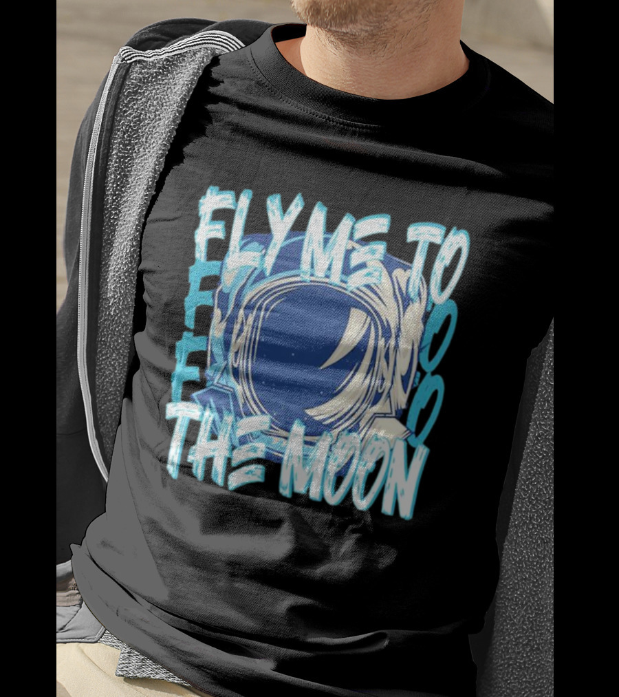 Fly Me To The Moon Astronaut Helmet Sky Stars T-Shirt
