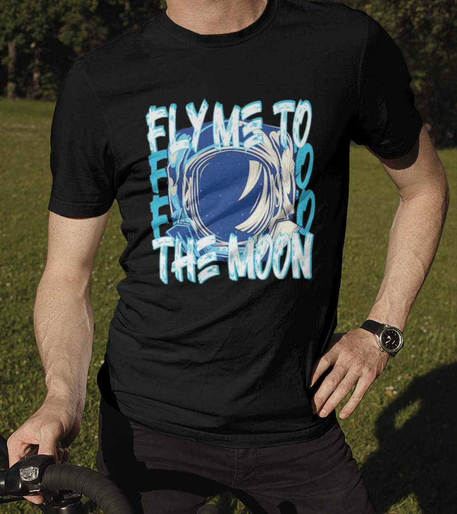 Fly Me To The Moon Astronaut Helmet Sky Stars T-Shirt