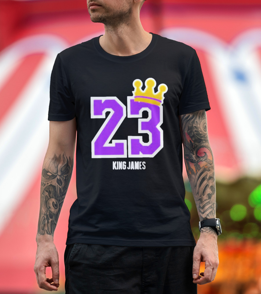 King Lebron James 23 Purple Crown La Lakers T-Shirt