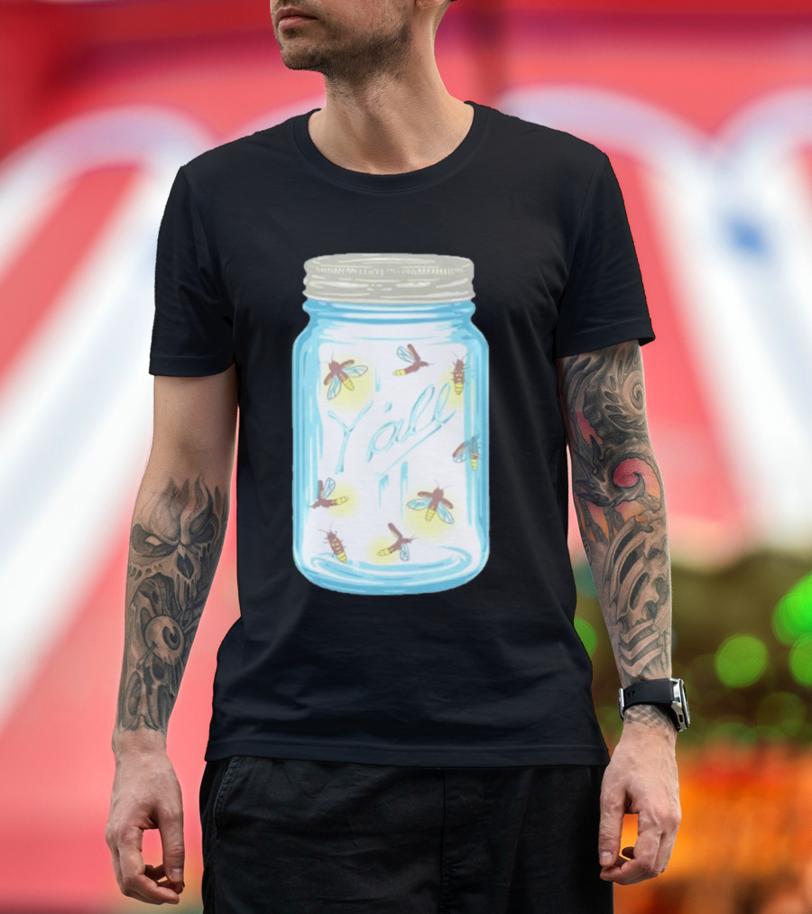 Kyforky Y'all Fireflies in Mason Jar T-Shirt