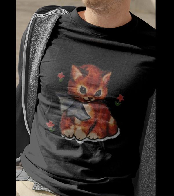 It Is What It Is Cat Sad Face With Flowers And Bow T-Shirt