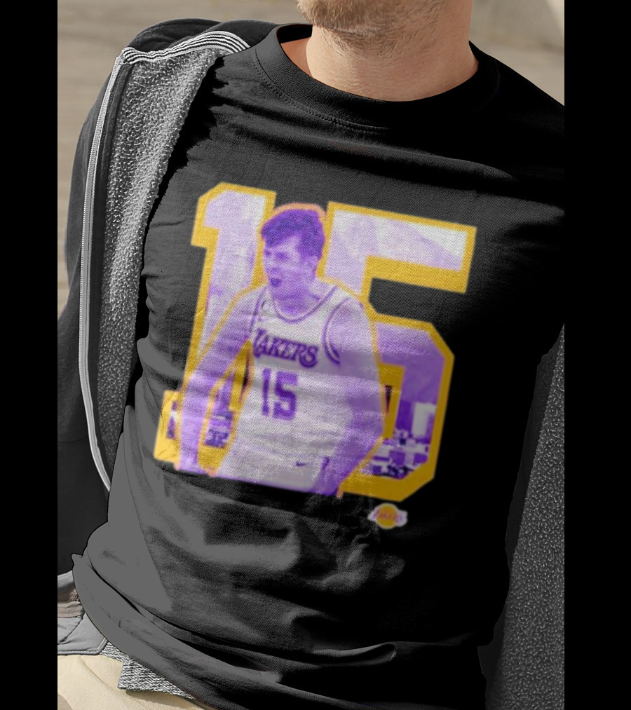 Los Angeles Lakers Austin Reaves 15 Skyline Background T-Shirt