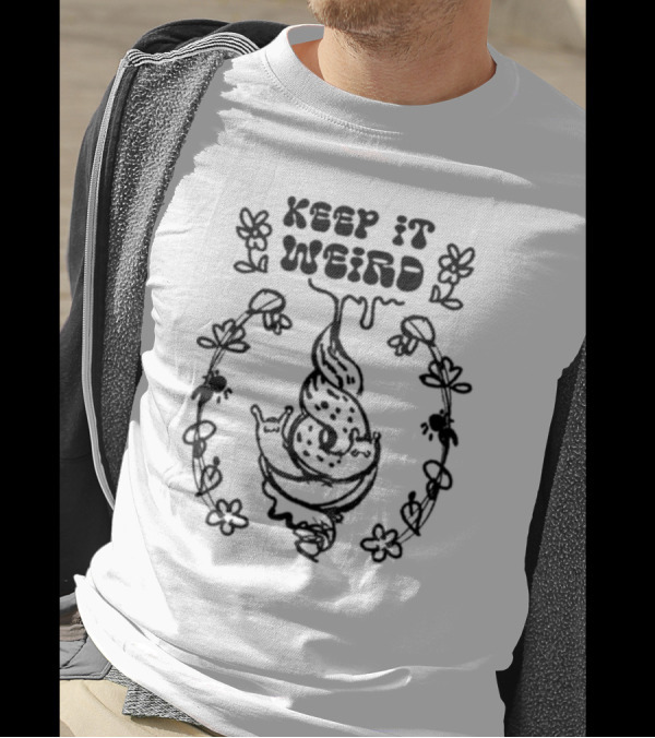 Keep It Weird Quailtea Playful Floral Swirl T-Shirt