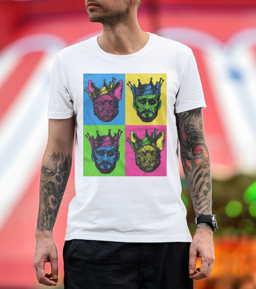 CM Punk King Pop Art Warhol Style Quad Crowned Faces T-Shirt