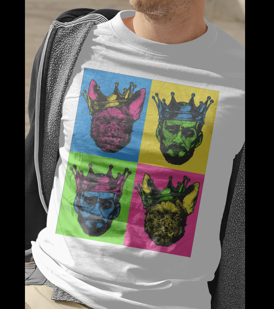 CM Punk King Pop Art Warhol Style Quad Crowned Faces T-Shirt