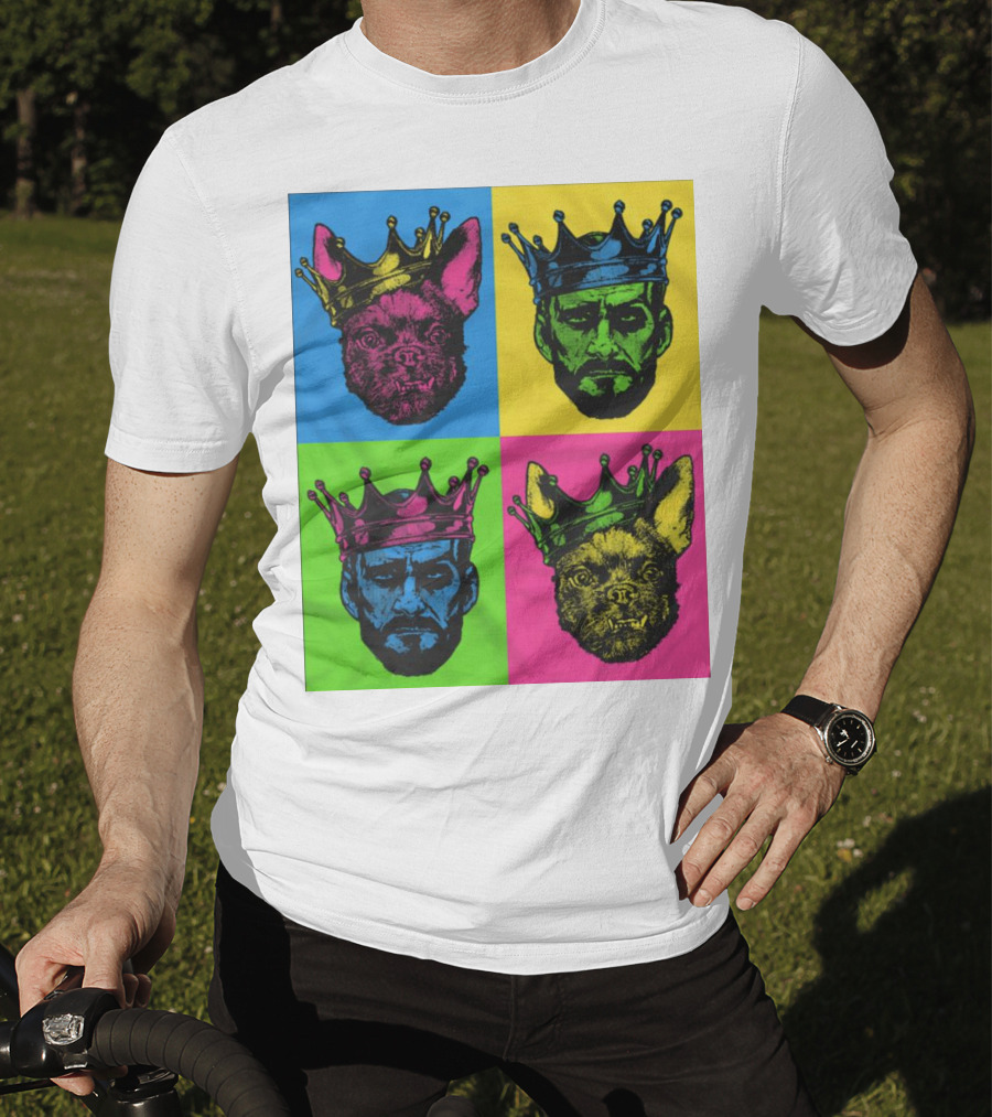 CM Punk King Pop Art Warhol Style Quad Crowned Faces T-Shirt