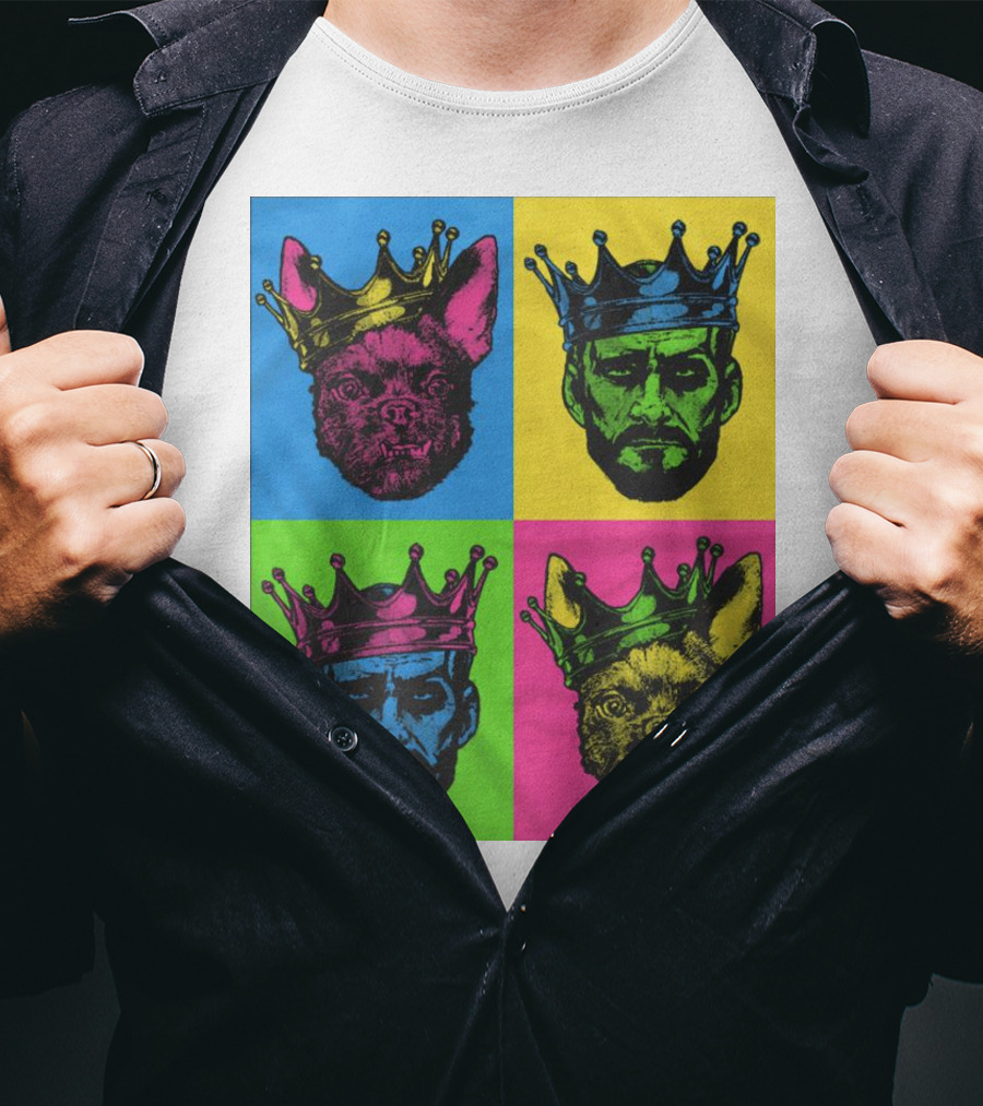 CM Punk King Pop Art Warhol Style Quad Crowned Faces T-Shirt