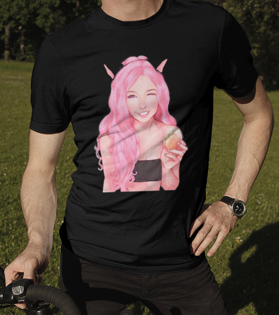 Belle Delphine Pink Hair Winking Holding Golden Egg Fantasy T-Shirt