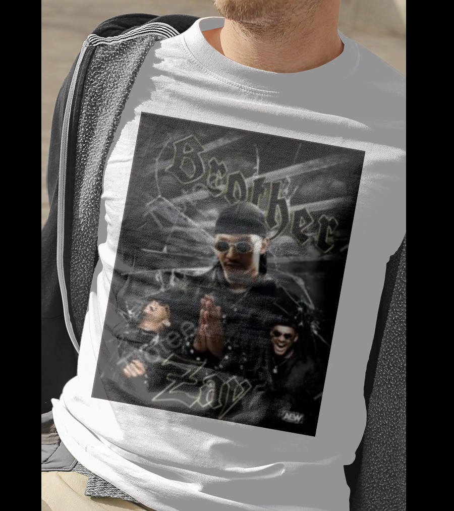 Brother Zay AEW Theme With Three Images And Dramatic Shattered Glass Background T-Shirt