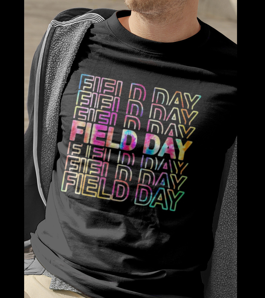 Field Day Colorful Tie Dye Text T-Shirt