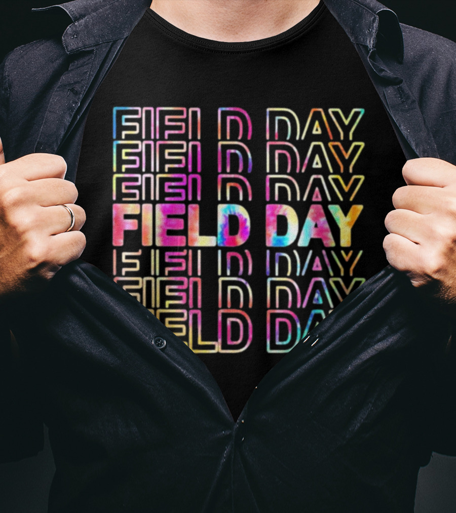 Field Day Colorful Tie Dye Text T-Shirt