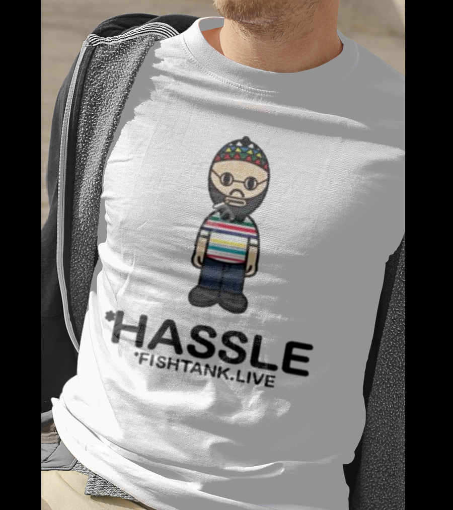 Hassle Fish Tank Live Figure With Colorful Hat And Striped T-Shirt