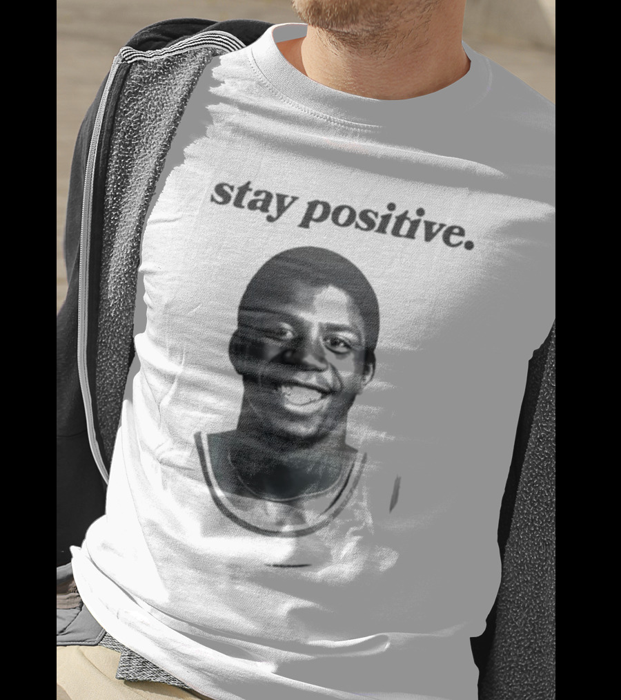 Magic Johnson Stay Positive Retro Basketball T-Shirt