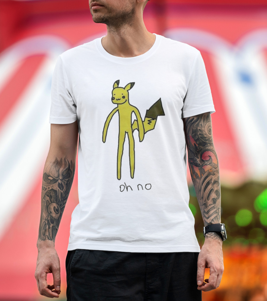 Pikachu Oh No Meme Long Limbed Yellow Character T-Shirt