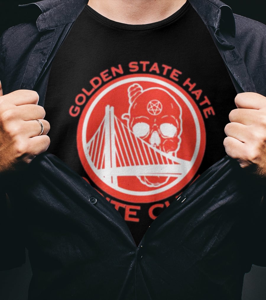 Golden State Hate Spite Cult Skull Bridge T-Shirt