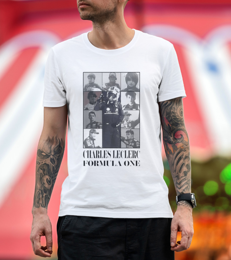 Charles Leclerc Formula One Eras Tour Driver Collage T-Shirt