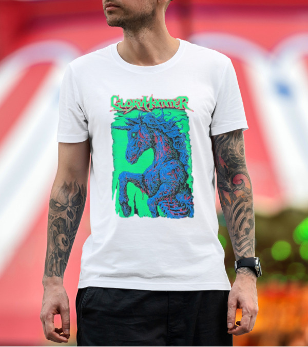 Premium T-Shirt: Gloryhammer Glowing Zombie Unicorn T-Shirt Gloryhammer Glowing Zombie Unicorn T-Shirt
