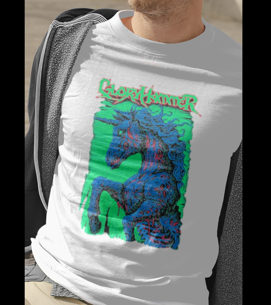 Gloryhammer Glowing Zombie Unicorn T-Shirt