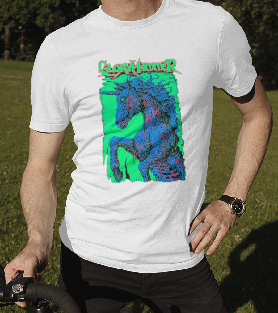 Gloryhammer Glowing Zombie Unicorn T-Shirt