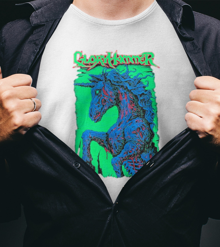 Gloryhammer Glowing Zombie Unicorn T-Shirt